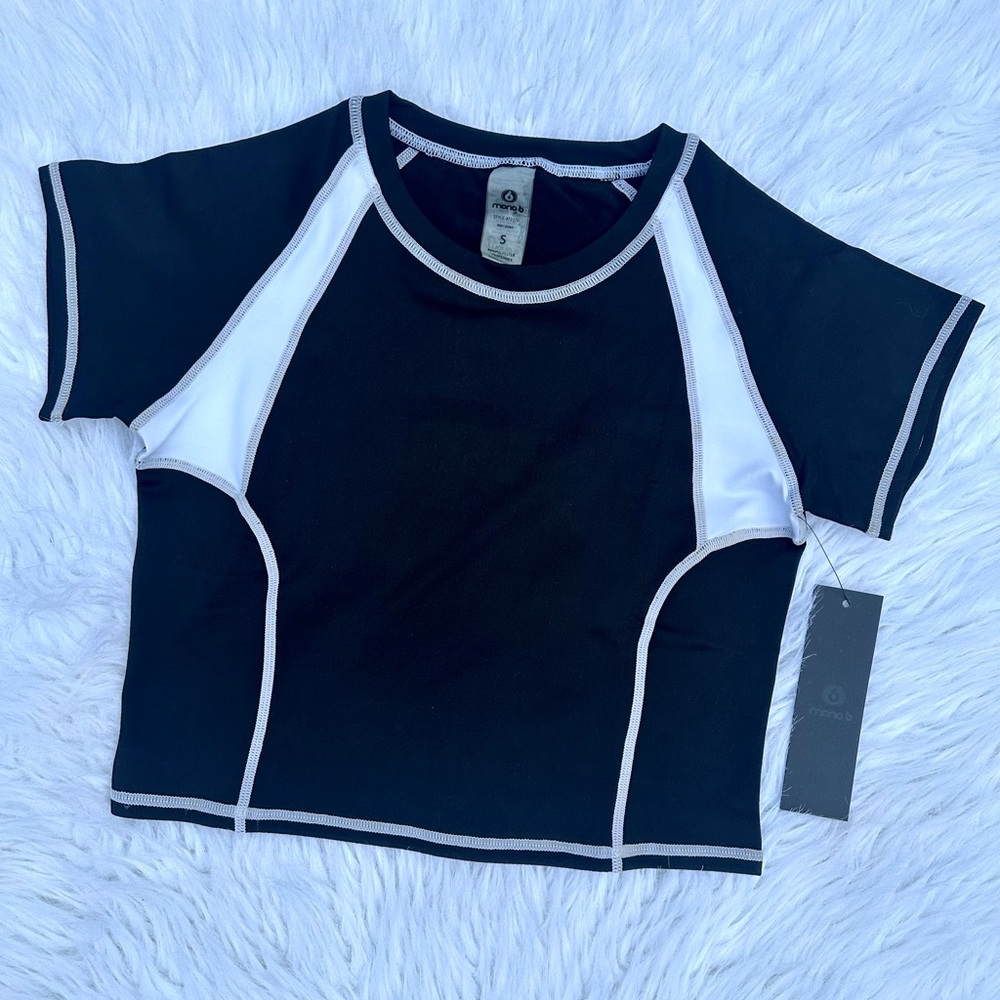 Black and White Women's Athletic Top